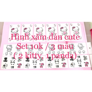 Set 3 tấm hình xăm cute