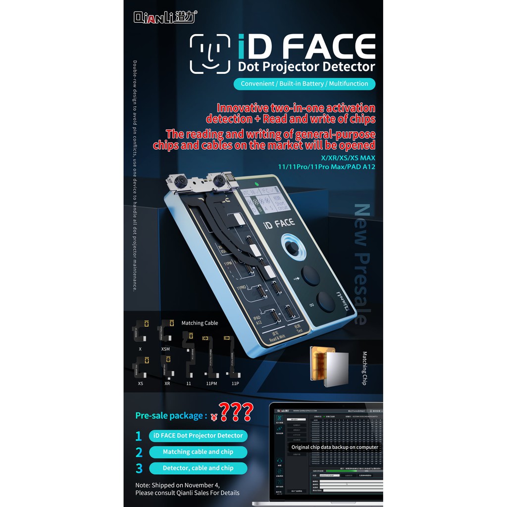 Box QianLi iD Face fix FaceID hỗ trợ iPhone X - 11 Pro Max