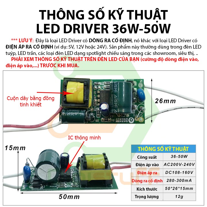 Mạch nguồn LED chất lượng cao cho đèn LED