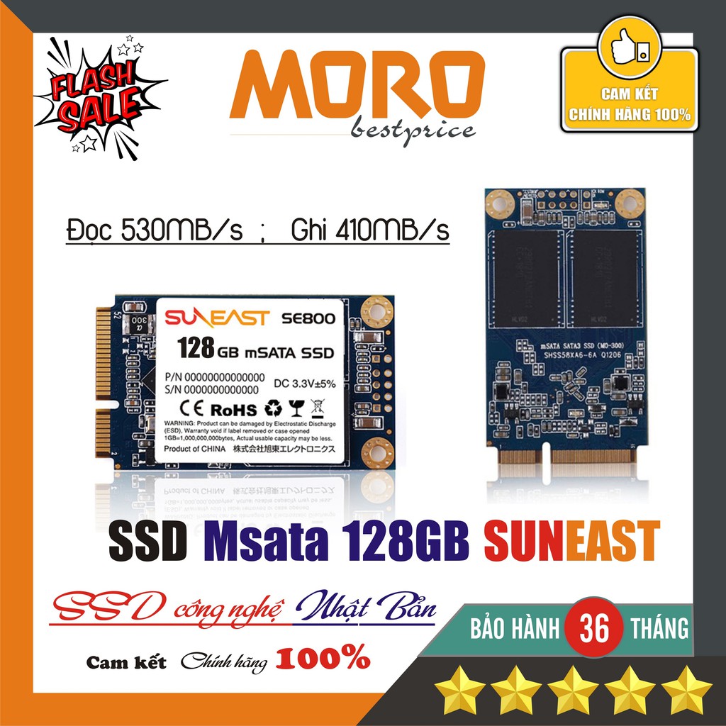 Ổ cứng SSD Msata/M2 sata 128GB/256GB Suneast/Glowy - Hàng chính hãng bảo hành 36 tháng!