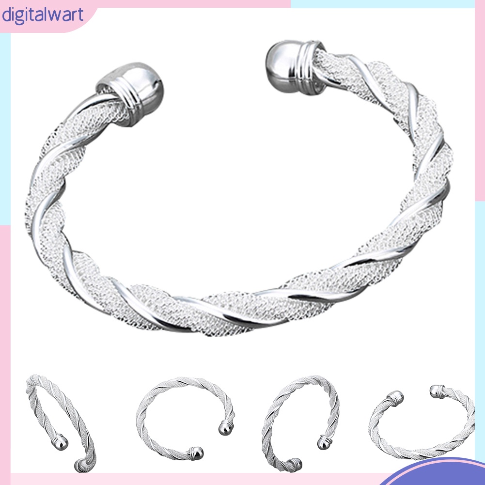 Vòng tay mạ bạc kiểu dáng đơn giản thanh lịch cho nữ