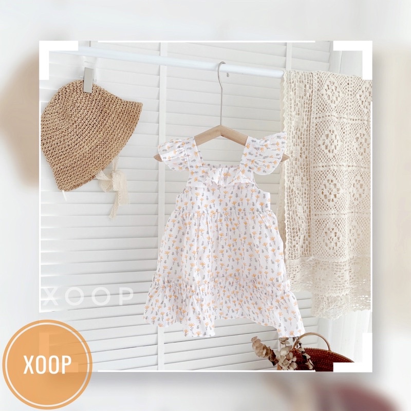 Váy cánh tiên hoa 3 tầng hoa 2 màu cho bé gái (9-19kg)