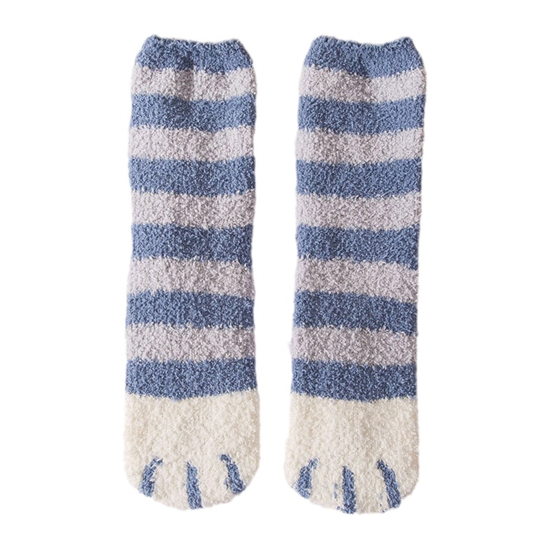 Vớ Lông Cừu San Hô Mềm Mại Họa Tiết Chân Mèo Vui Nhộn Đáng Yêu Cho Nữ