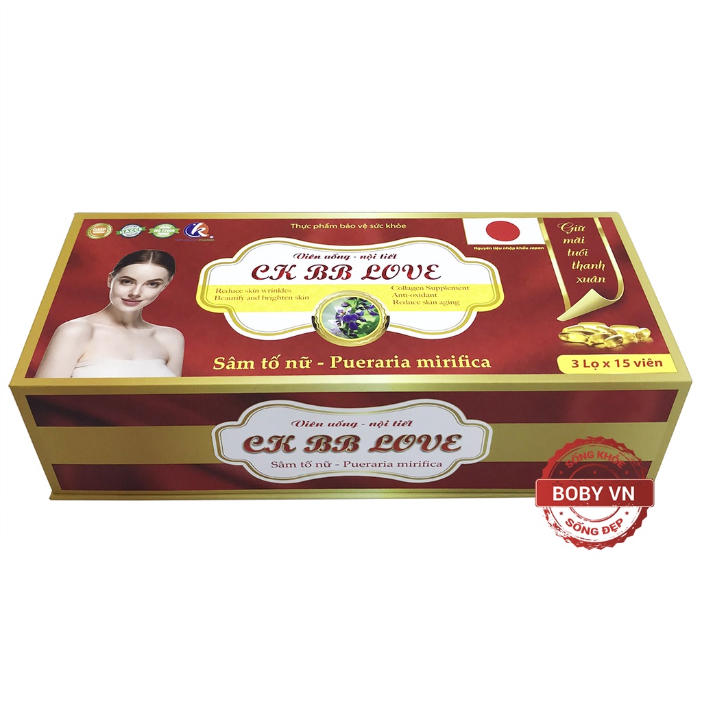 CK BB LOVE viên uống nội tiết tố - Sâm tố nữ - Pueraria mirifica (3 lọ x 15 viên)