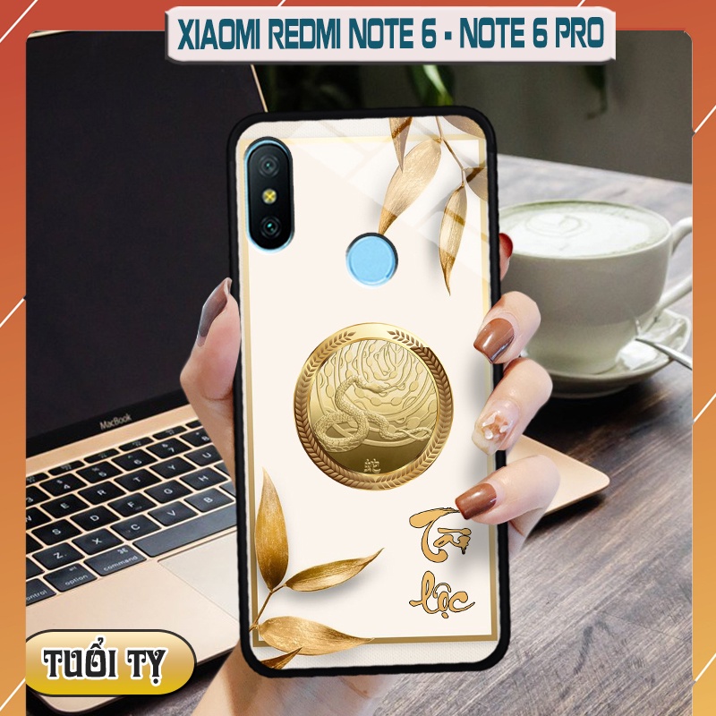 Ốp lưng kính 3D 12 con giáp - Xiaomi Redmi Note 6/ Note 6 Pro