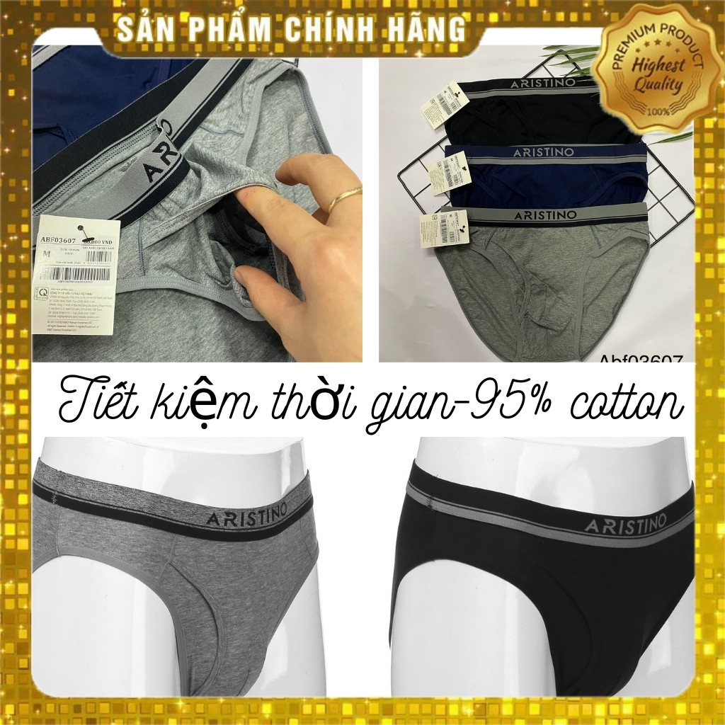 Quần sịp nam tam giác ARISTINO cotton co giãn siêu tiện lợi tiết kiệm thời gian Abf03607