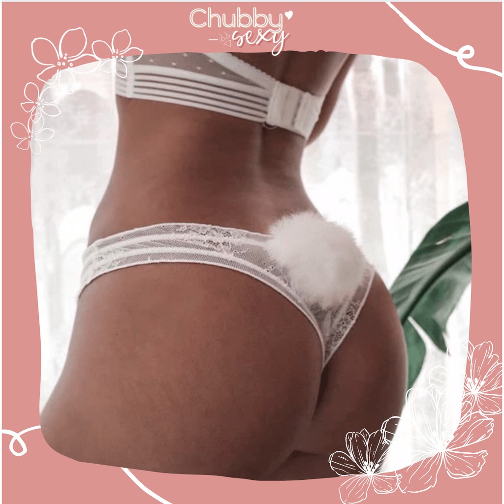 Quần Lọt Khe Sexy Ren Đuôi Thỏ Cục Bông - Đồ Lót Nữ Sexy - QLK002- Chubby.Sexy | BigBuy360 - bigbuy360.vn