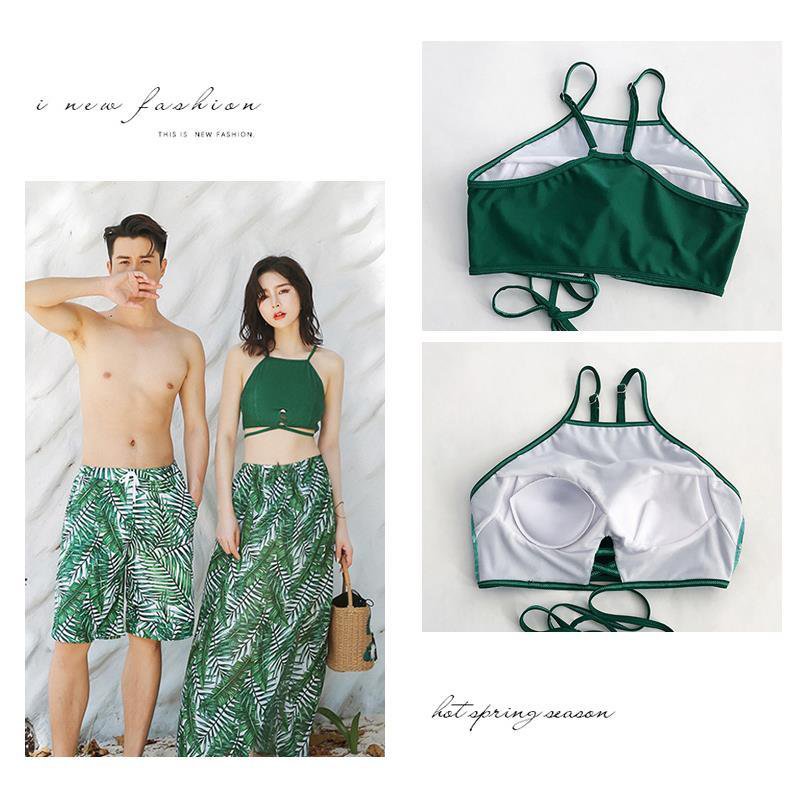 Best Friend Xin Couple Swimwear New Women's Slim Beach Holiday Hot Spring Three-Piece Skirt-Style Fresh Beach Pants