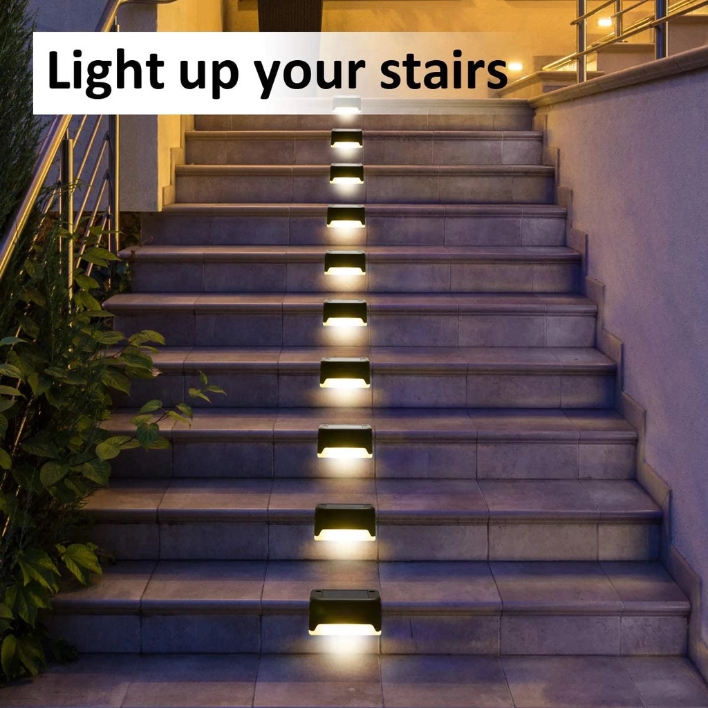 Bộ 4 bóng đèn LED năng lượng mặt trời trang trí cầu thang và hàng rào