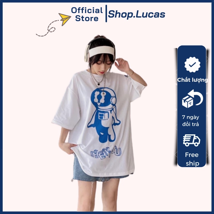 Áo Thun Nam Nữ Unisex Áo Phông form rộng tay lỡ giấu quần, trùm mông, vải cotton 40-70 kg chữ HEY YOU - shop.lucas
