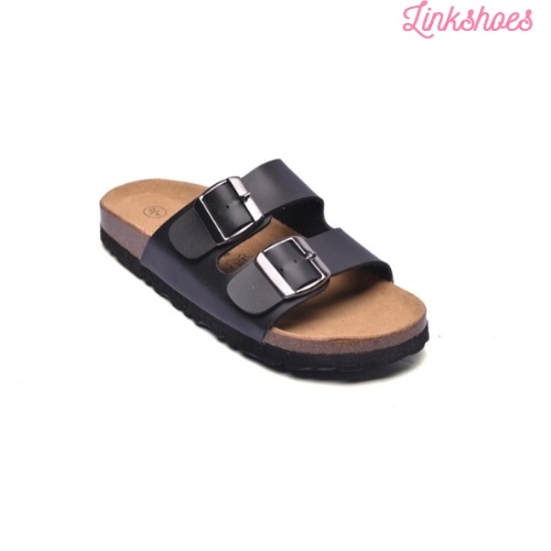 Dép đế trấu quai 2 Khóa Màu đen, trắng mã sản phẩm SH02