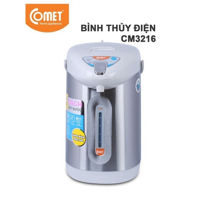 BÌNH THỦY ĐIỆN COMET CM3216 DUNG TÍCH 3.5 LÍT CÔNG SUẤT 750W