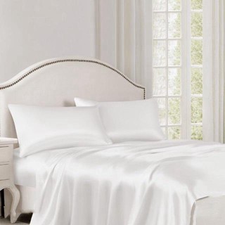 Drap giường ga giường lẻ phi lụa mát mịn - trắng - sỉ ga phi lụa