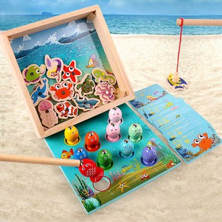 Bộ đồ chơi câu cá gỗ nam châm 3D cho trẻ em