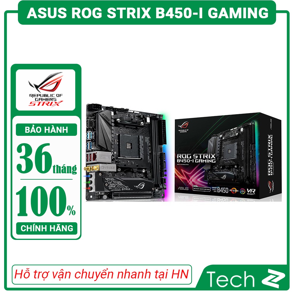 Mainboard ASUS ROG STRIX B450I GAMING (AMD B450, Socket AM4, Mini-ITX, 2 khe Ram DDR4)