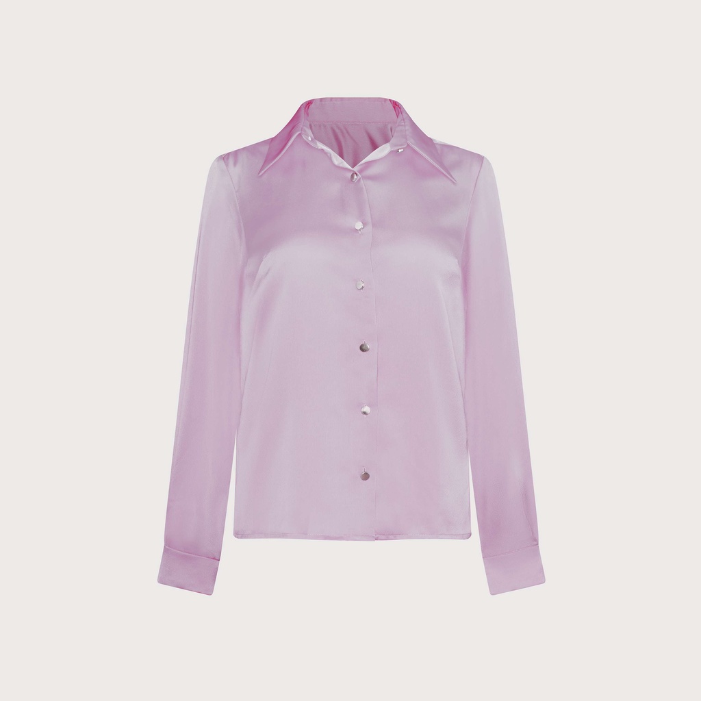 Graphé - CECILE lilac shirt / Áo sơ mi lụa tay dài dáng suông tím