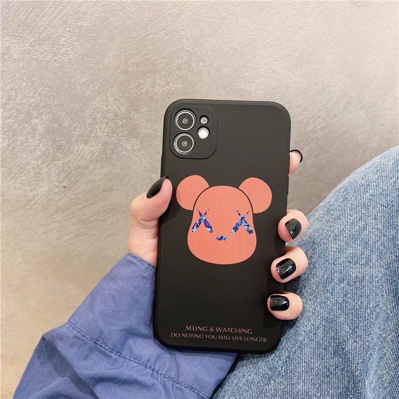 Ốp lưng iphone hình Gấu Kawx G06 dẻo cạnh vuông bảo vệ camera cho ip 7plus/8plus/x/xs/xsmax/11/12/13/promax