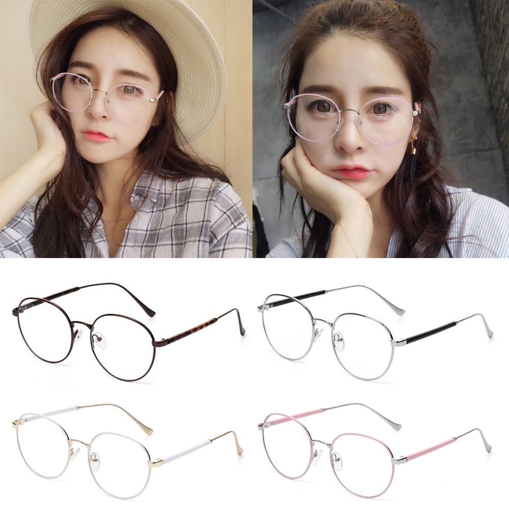 Mắt kính gọng tròn bằng kim loại phong cách vintage thời trang MIHAN1