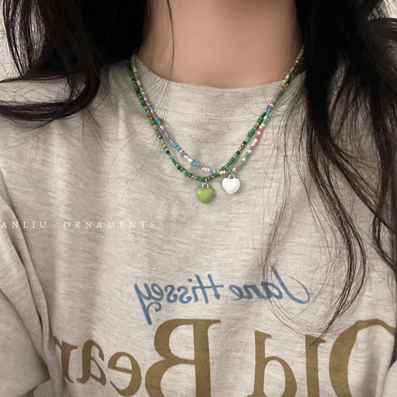 Vòng cổ Chuỗi Hạt Hình Trái Tim Thời Trang Cao Cấp Sang Trọng