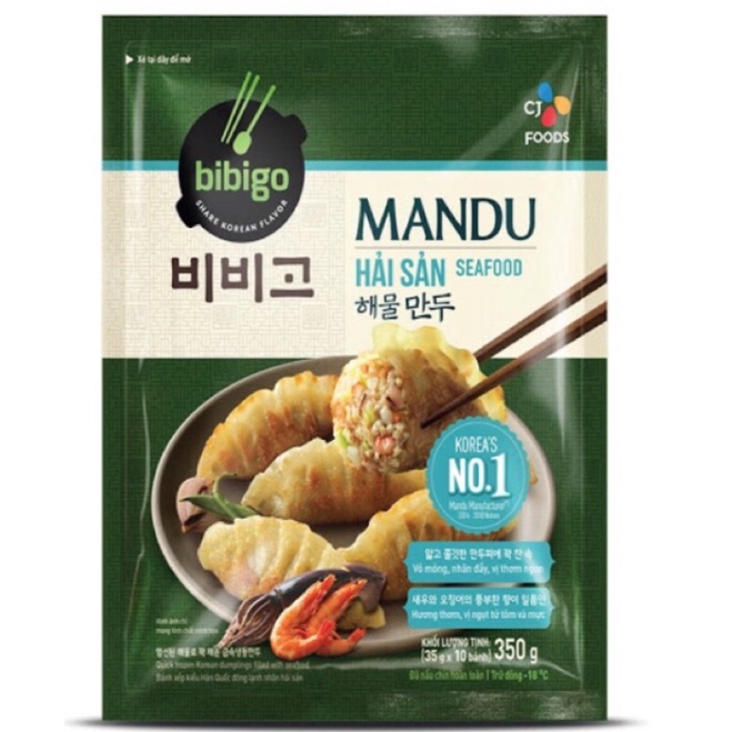 [Thanh lý]Bánh Mandu hải sản Bibigo 350gr- Chỉ ship Hà Nội