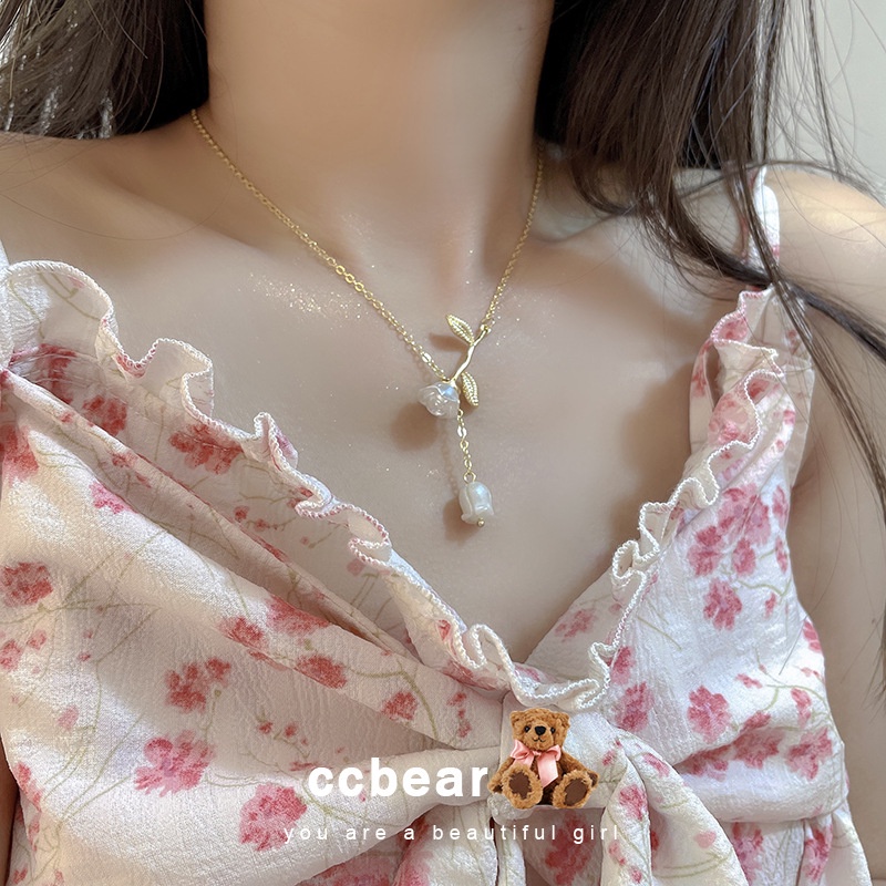 Vòng Cổ Mặt Giọt Nước Màu Trắng Phong Cách Mới