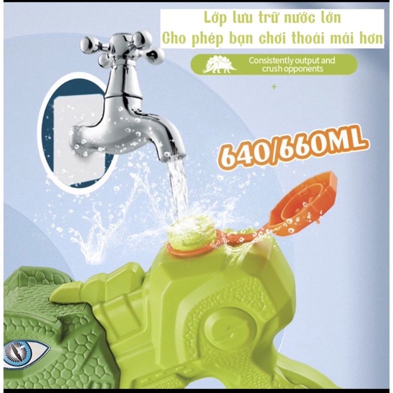 Súng Nước Khủng Long Nhiều Chế Độ Bắn Cực Mạnh Cho Mọi Lứa Tuổi