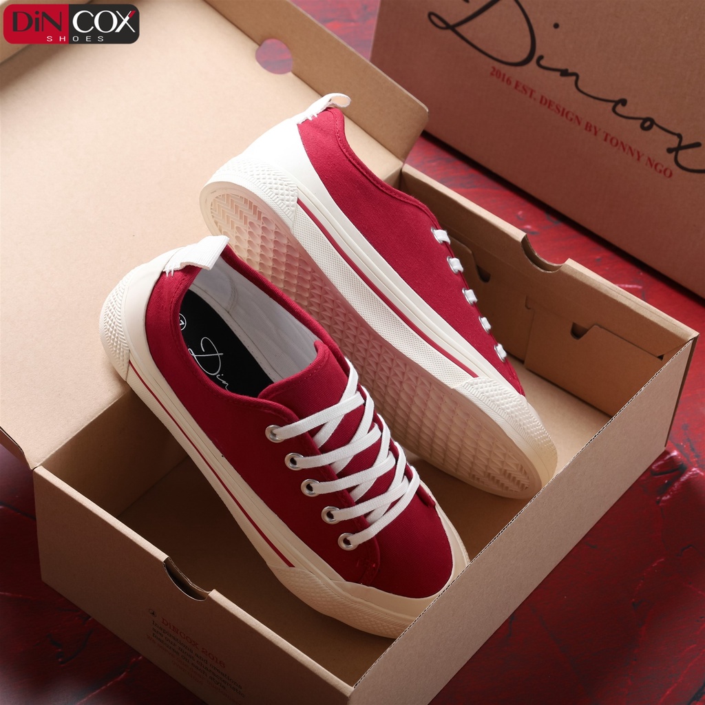 Giày Sneaker Vải Nữ DINCOX C20 Nữ Tính Sang Trọng Red