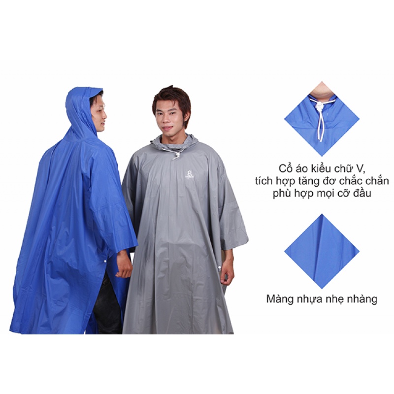 Áo mưa cổ rùa trơn - Thương hiệu Rando, chính hãng, cao cấp - APPS-01 (Giao màu ngẫu nhiên)