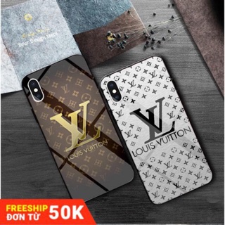 ỐP IPHONE - ỐP KÍNH - M356 LV Trắng Nâu DÀNH CHO IPHONE 6 6S 6PLUS 6SPLUS 7PLUS 8PLUS X XS k170