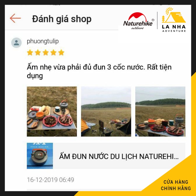 Ấm đun nước du lịch Naturehike 1.1 L và 1.6L Chính hãng Là Nhà - NH17C020-H