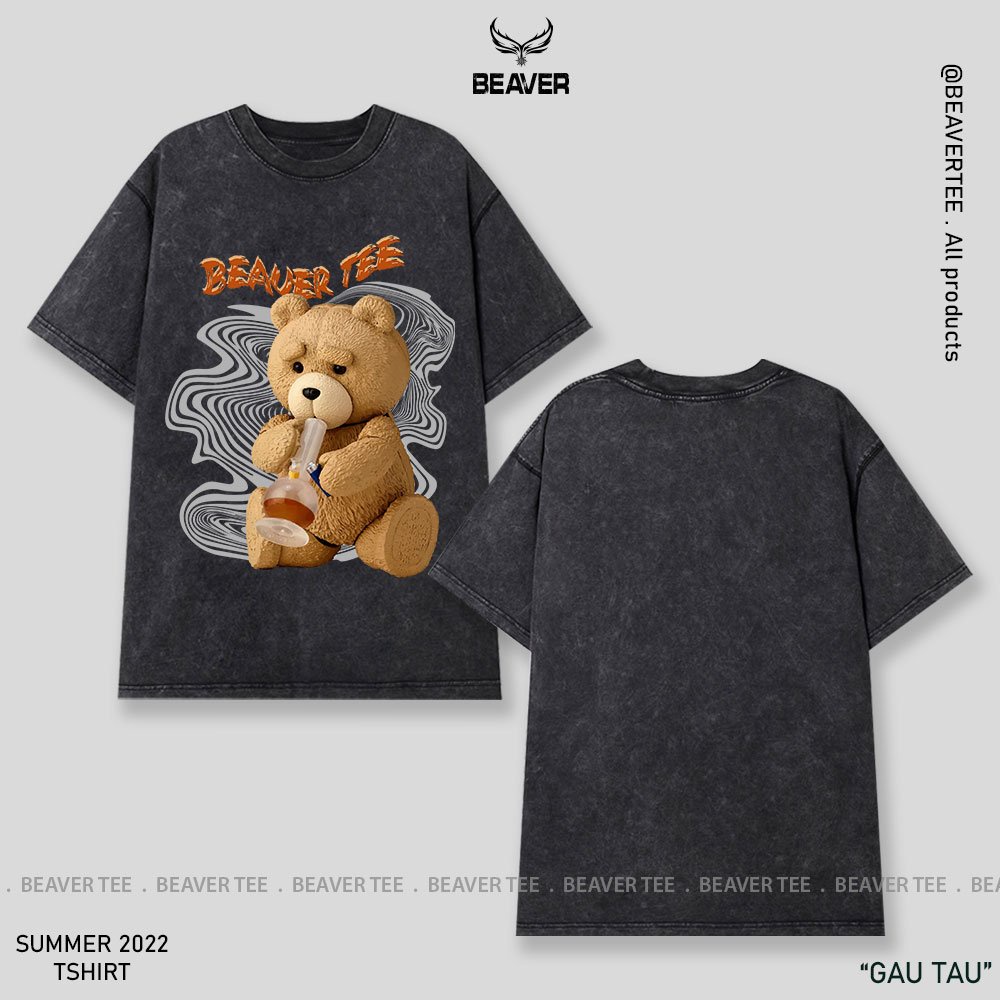 Áo thun Beaver Tee GAU TAU Local Brand tay lỡ form rộng nam nữ Unisex Freeship Extra