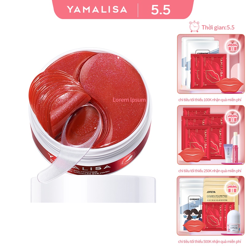 Mặt nạ mắt YAMALISA Collagen xóa thâm quầng mắt dưỡng ẩm da chống nhăn 60 tờ