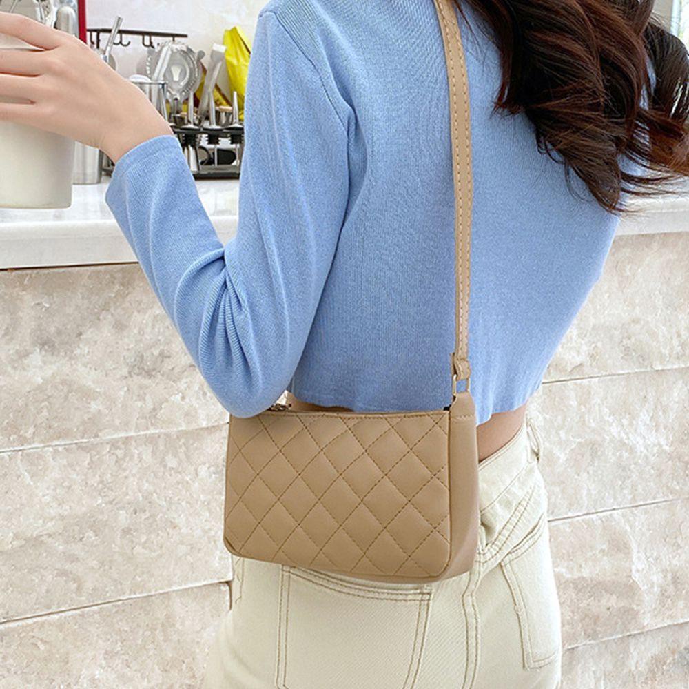 LILYES Túi Xách Kẹp Nách Họa Tiết Hình Thoi Dễ Phối Đồ Cho Nữ