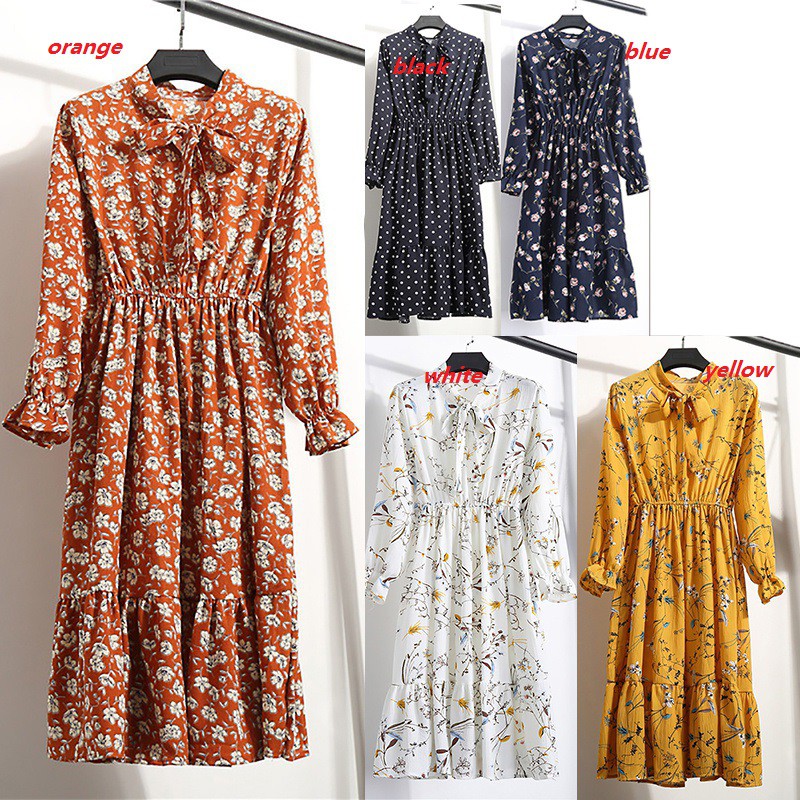 Đầm tay dài phong cách retro thời trang dành cho nữ | BigBuy360 - bigbuy360.vn