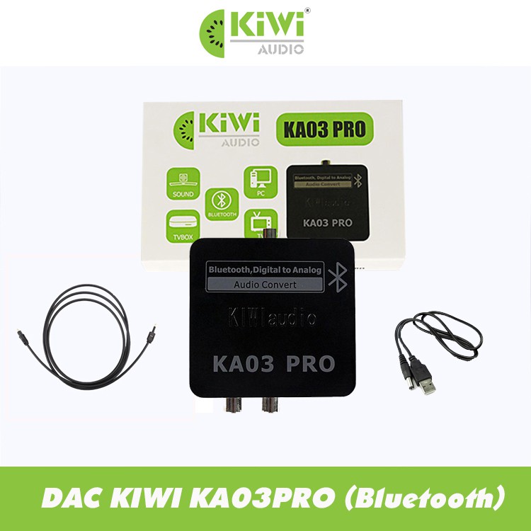 DAC Kiwi KA03Pro, bộ chuyển đổi tín hiệu dành cho dàn âm thanh hỗ trợ Bluetooth, hành chính hãng Kiwi bảo hành 12 tháng