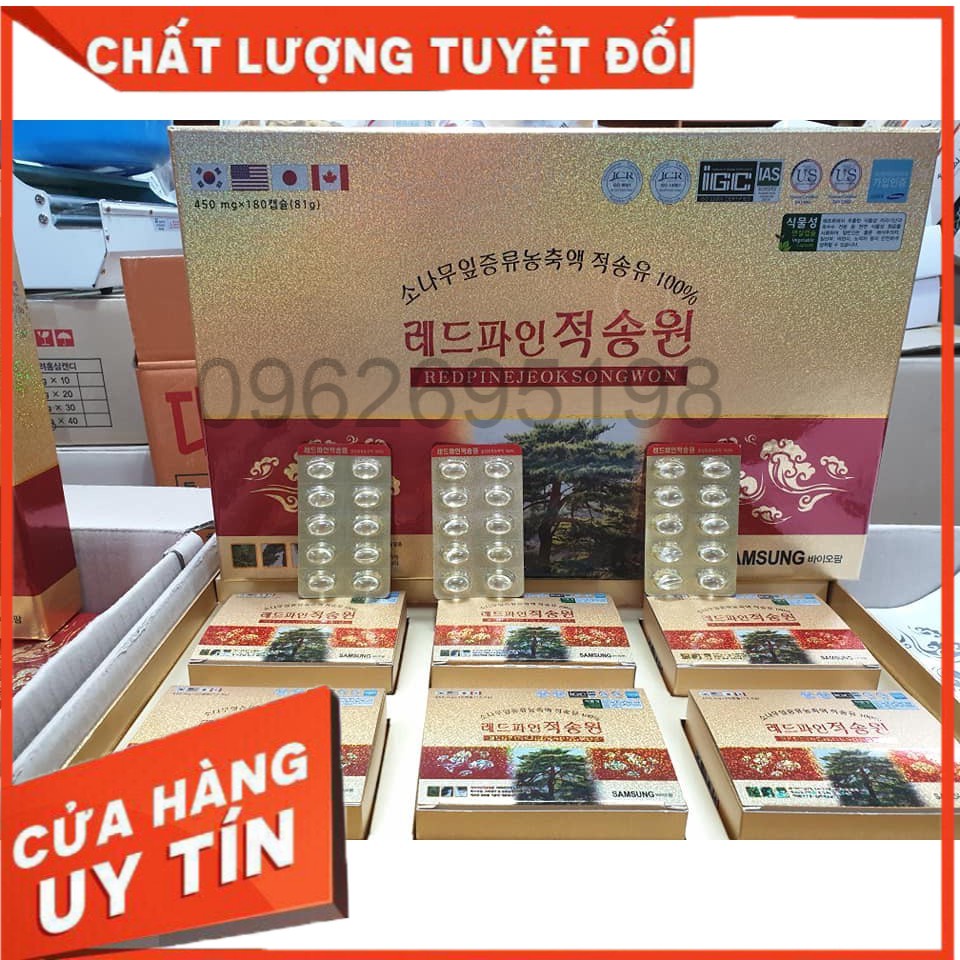 Tinh Dầu Thông Đỏ Chính Phủ Red Pine Jeok Songwon Hàn Quốc, Hộp 180 Viên