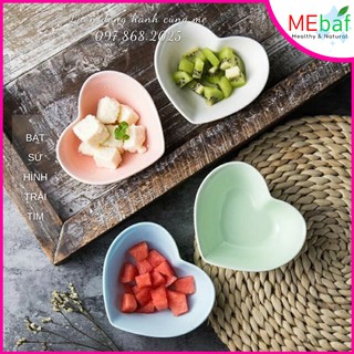 Bát sứ ăn dặm kiểu nhật hình trái tim MEbaf
