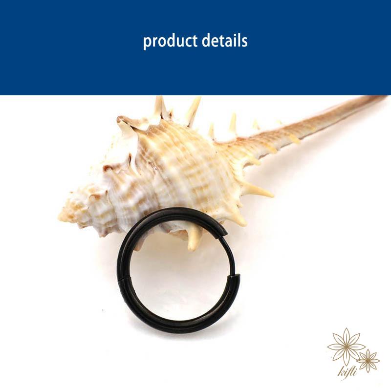 Bông Tai Khoen Tròn Bằng Thép Titan Không Gây Dị Ứng Phong Cách Hàn Quốc