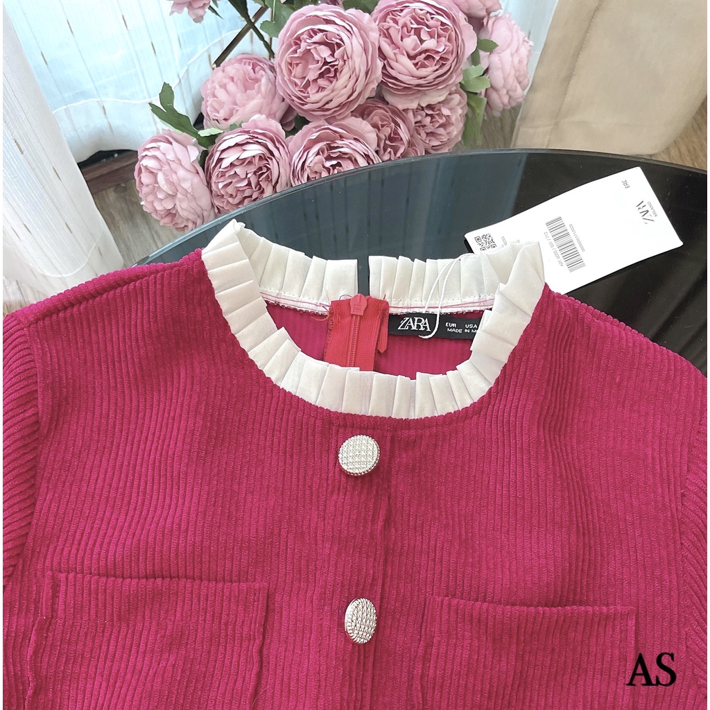 Váy nhung tăm đẹp 💟 FREE SHIP+TẶNG KÈM 1 SP SHOP TẶNG 💟 Váy nhung tăm cổ ly cúc ngọc hàng cao cấp siêu đẹp