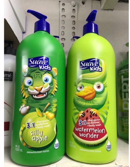 🍏 🍉SỮA TẮM, GỘI & XẢ cho Bé SUAVE KIDS 3 IN 1 Shampoo + Conditioner + Body Wash 665ml và 1180ml🍓
