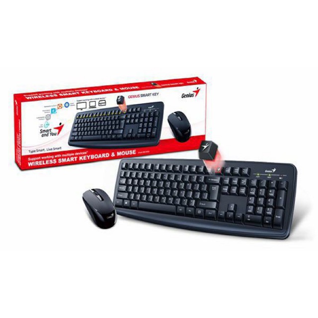 Combo bàn phím + chuột máy tính không dây, mouse + keyboard Genius KM-8100