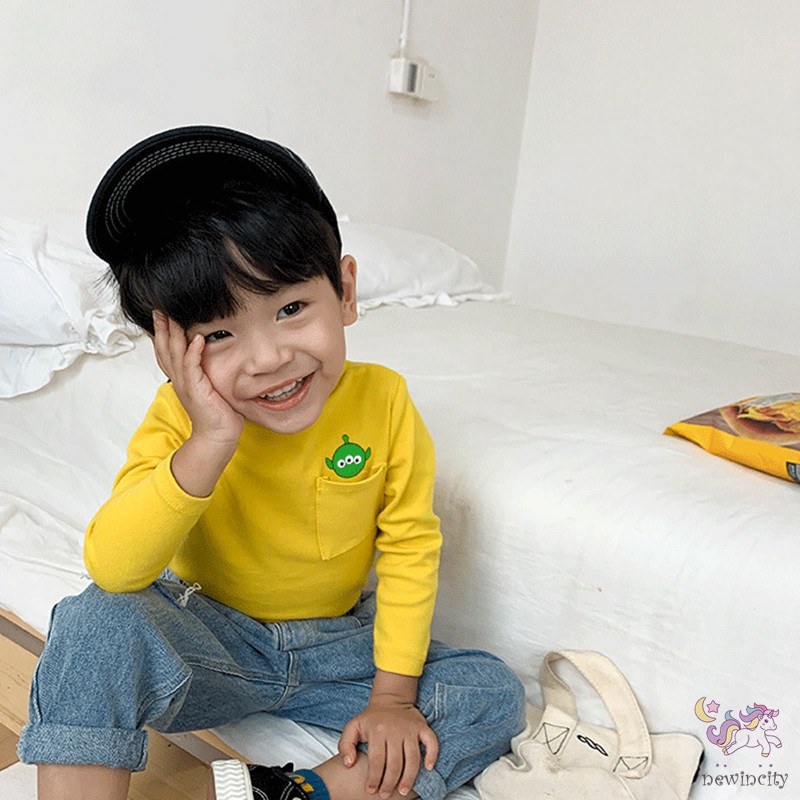 Áo Cổ Cao Họa Tiết Hoạt Hình Thời Trang Hàn Quốc Cho Bé