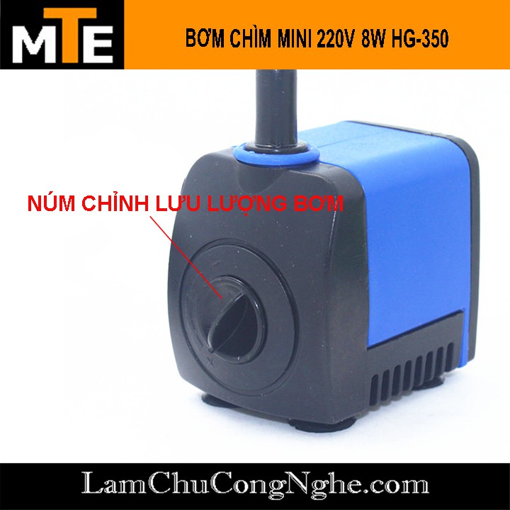 Bơm chìm mini 220V 8W HG-350 bơm tiểu cảnh, bể cá, điều hòa nước