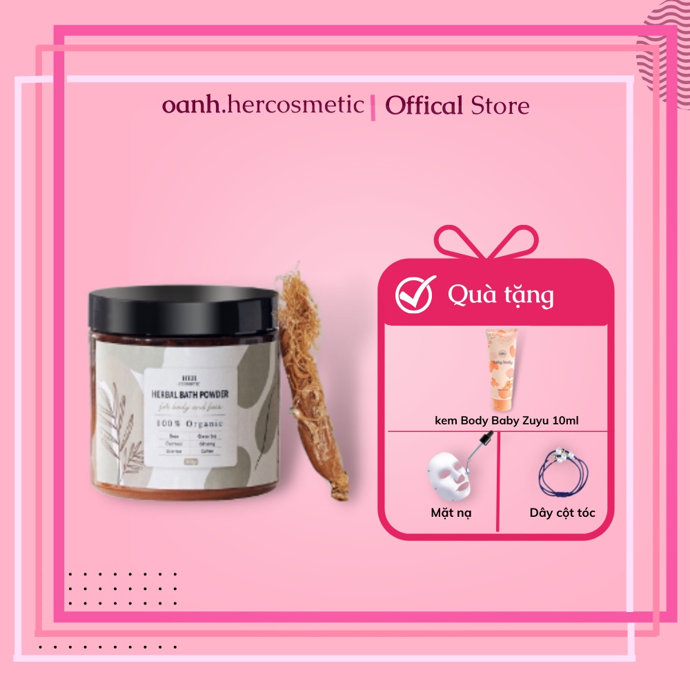 Bột Tắm Trắng Thảo Dược Thuốc Bắc Herbal Bath Powder Dạng Hủ 250gr
