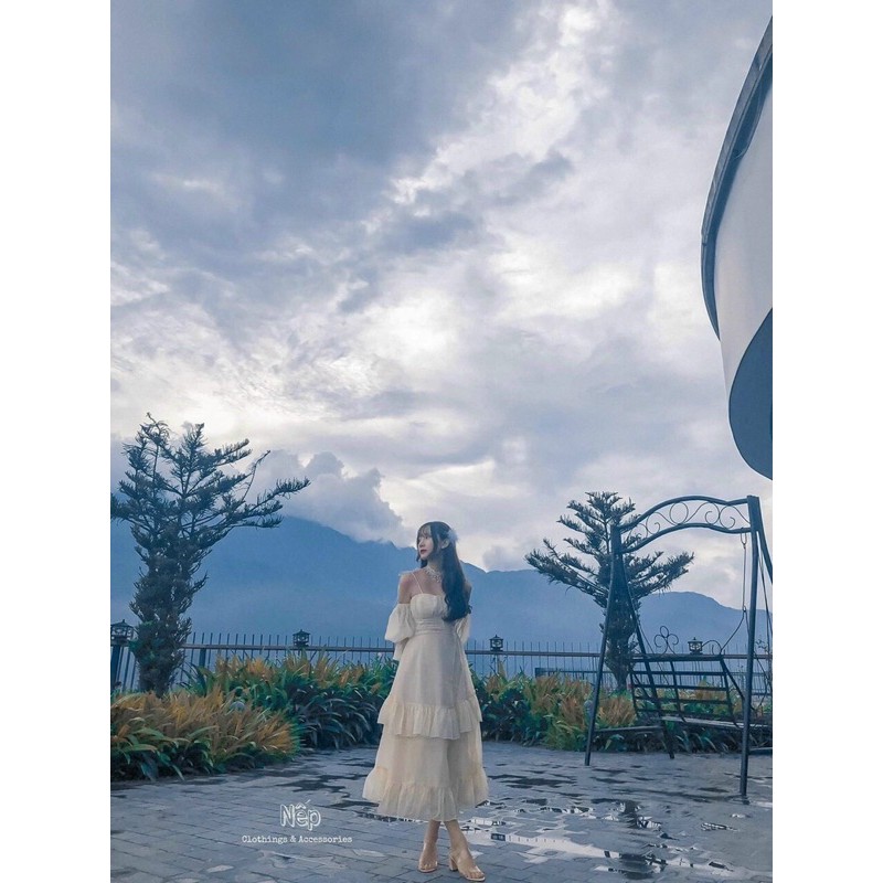 ĐẦM MAXI TRẮNG TRỄ VAI (KÈM VIDEO HÌNH THẬT) | BigBuy360 - bigbuy360.vn