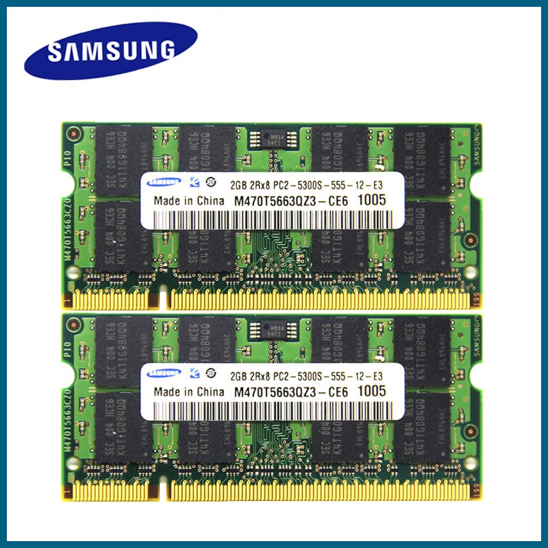 Thẻ Nhớ Ram Samsung 4gb 2x2g Pc2-5300S Ddr2 667mhz 200pin 1.8v Sodimm