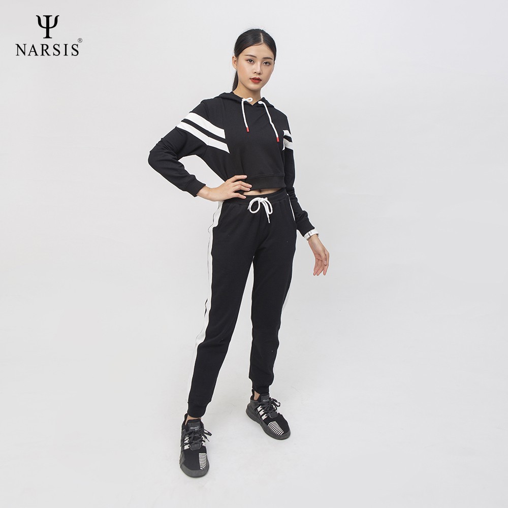 Bộ đồ thu đông nữ Narsis M0019 màu đen phối trắng