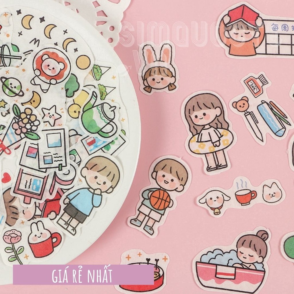 Gói 40 nhãn dán sticker trang trí hộp nhựa điện thoại ST88