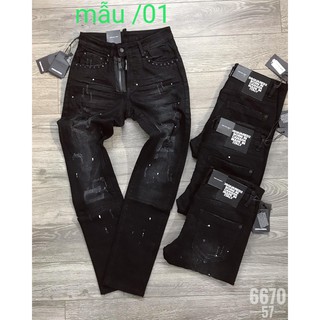 Quần bò côn đen khóa lệch mẫu mới