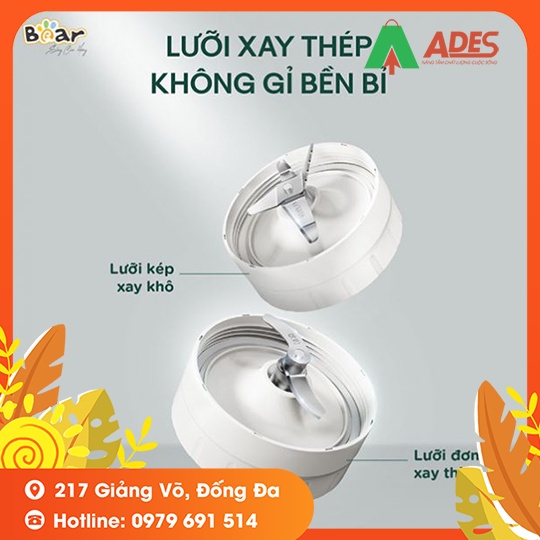 [Mã 154ELSALE2 giảm 7% đơn 300K] Máy xay 3 in 1 đa năng Bear LLJ-C10P1 (BL-B10V2) - Hàng Chính Hãng